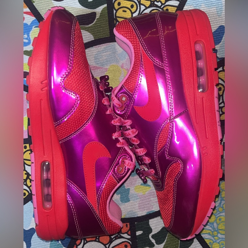 Vibrant Pink and Red Sneakers